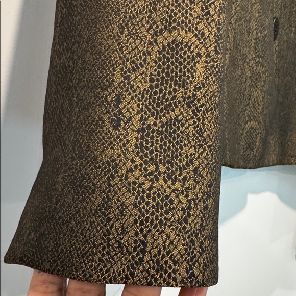 Le Suit Black & Gold Snakeskin Patterned Blazer & Skirt Set Size 14 New w/o Tag - Picture 8 of 11
